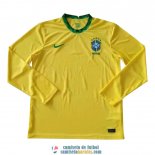 Camiseta Manga Larga Brasil Primera Equipacion 2020/2021