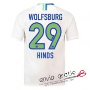 Camiseta VfL Wolfsburg Segunda Equipacion 29#HINDS 2018-2019