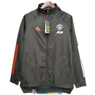 Manchester United Chaqueta Rompevientos Black White Red 2020/2021