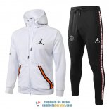 PSG x Jordan Chaqueta Capucha White Orange + Pantalon 2020/2021 PSG x Jordan Chaqueta Capucha White Orange + Pantalon 2020/2021