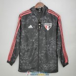 Sao Paulo FC Chaqueta Rompevientos Black Pattern 2021/2022 Sao Paulo FC Chaqueta Rompevientos Black Pattern 2021/2022