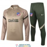 Atletico De Madrid Sudadera De Entrenamiento Khaki + Pantalon 2020/2021
