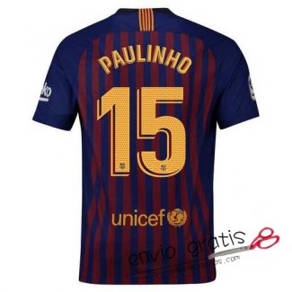 Camiseta Barcelona Primera Equipacion 15#PAULINHO 2018-2019