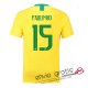 Camiseta Brasil Primera Equipacion 15#PAULINHO 2018