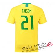 Camiseta Brasil Primera Equipacion 21#TAISON 2018