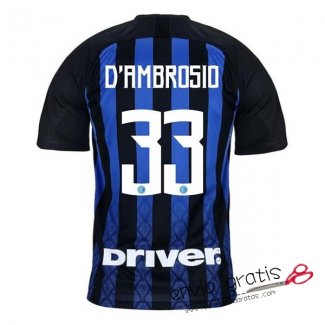 Camiseta Inter Milan Primera Equipacion 33#DAMBROSIO 2018-2019