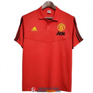 Camiseta Manchester United Polo Black Red 2020/2021