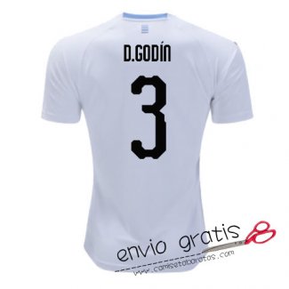 Camiseta Uruguay Segunda Equipacion 3#D.GODIN 2018