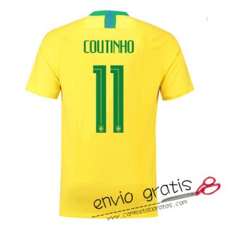 Camiseta Brasil Primera Equipacion 11#P.COUTINHO 2018