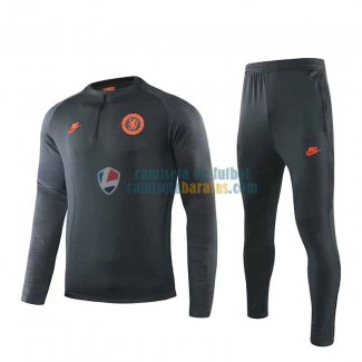 Chelsea Sudadera De Entrenamiento Grey + Pantalon 2019-2020