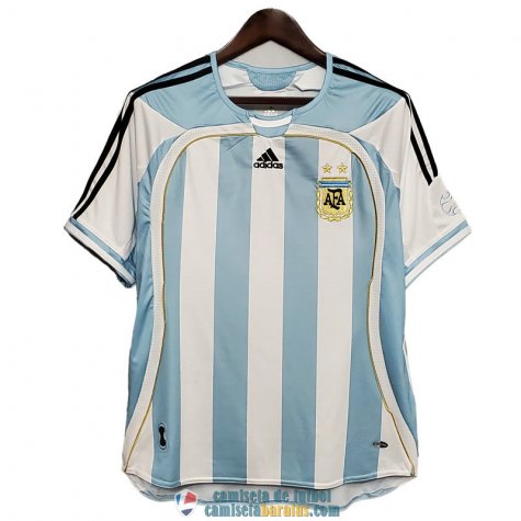 puesto caja presentación Camiseta Argentina Retro Primera Equipacion 2006 2007 - camisetabaratas.com