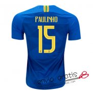 Camiseta Brasil Segunda Equipacion 15#PAULINHO 2018