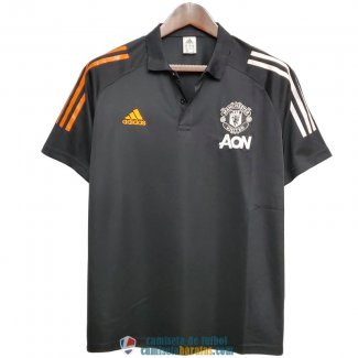 Camiseta Manchester United Polo Orange Black White 2020/2021