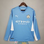 Camiseta Manga Larga Manchester City Primera Equipacion 2021/2022