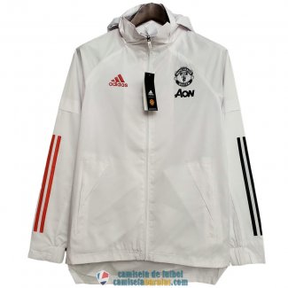 Manchester United Chaqueta Rompevientos White Black Red 2020/2021