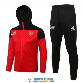 Arsenal Chaqueta Capucha Red I + Pantalon Black I 2022/2023