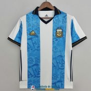 Camiseta Argentina Commemorative White Blue 2021/2022