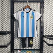 Camiseta Argentina Ninos 3 Star Primera Equipacion 2022/2023