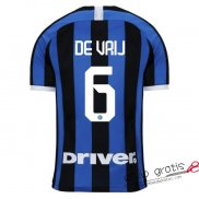 Camiseta Inter Milan Primera Equipacion 6#DE VRIJ 2019-2020