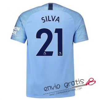 Camiseta Manchester City Primera Equipacion 21#SILVA 2018-2019