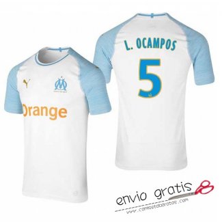 Camiseta Olympique Marseille Primera Equipacion 5#L.OCAMPOS 2018-2019