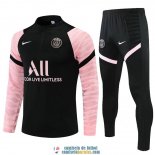 PSG Sudadera De Entrenamiento Black Pink + Pantalon 2021/2022 PSG Sudadera De Entrenamiento Black Pink + Pantalon 2021/2022