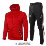 PSG x Jordan Chaqueta Capucha Red Orange + Pantalon 2020/2021 PSG x Jordan Chaqueta Capucha Red Orange + Pantalon 2020/2021