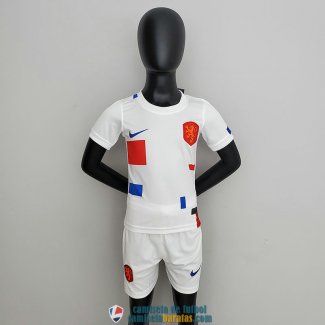Camiseta Holanda Ninos Segunda Equipacion 2022/2023