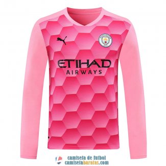 Camiseta Manga Larga Manchester City Portero Pink 2020/2021