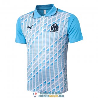 Camiseta Olympique Marseille Polo Blue White 2020/2021