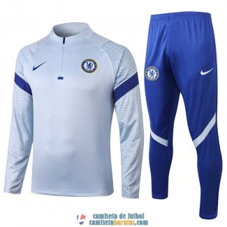 Chelsea Sudadera De Entrenamiento Light Grey + Pantalon 2020/2021