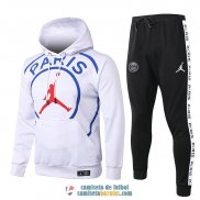 PSG x JORDAN Sudadera Capucha White + Pantalon Black 2020/2021