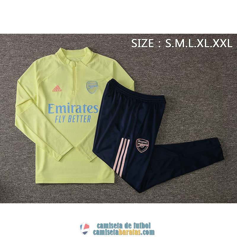 Arsenal Sudadera De Entrenamiento Yellow + Pantalon 2020/2021