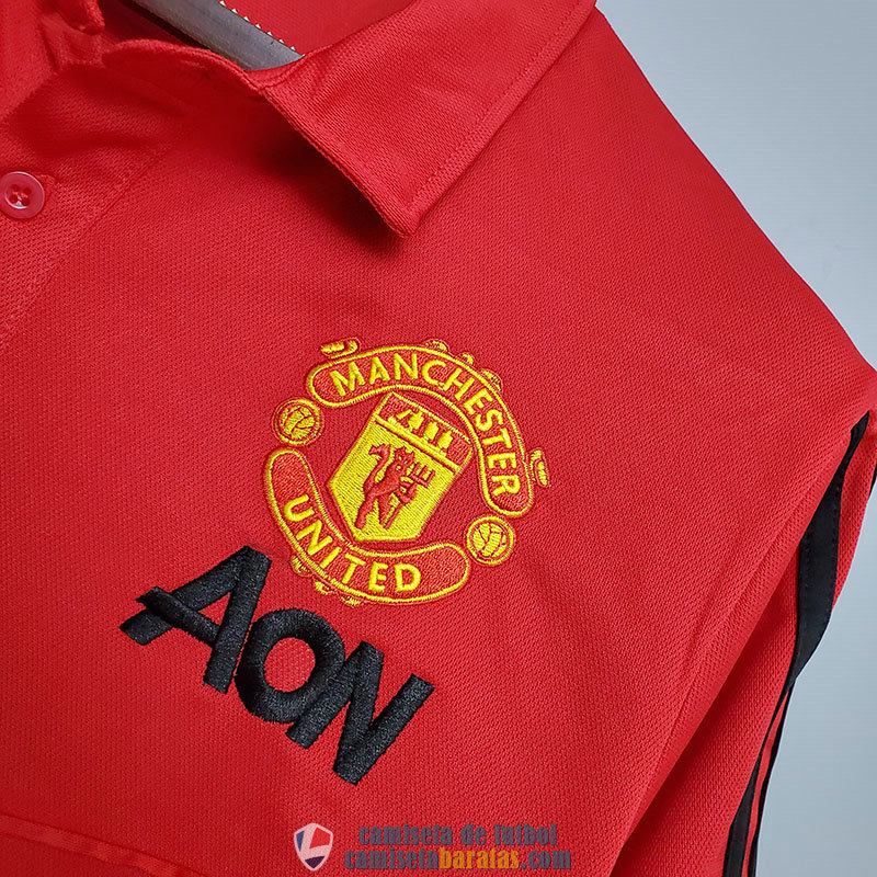 Camiseta Manchester United Polo Black Red 2020/2021