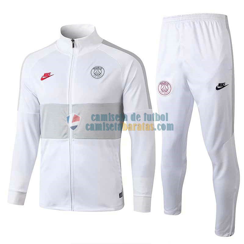 PSG Chaqueta White Grey + Pantalon 2019-2020 PSG Chaqueta White Grey + Pantalon 2019-2020