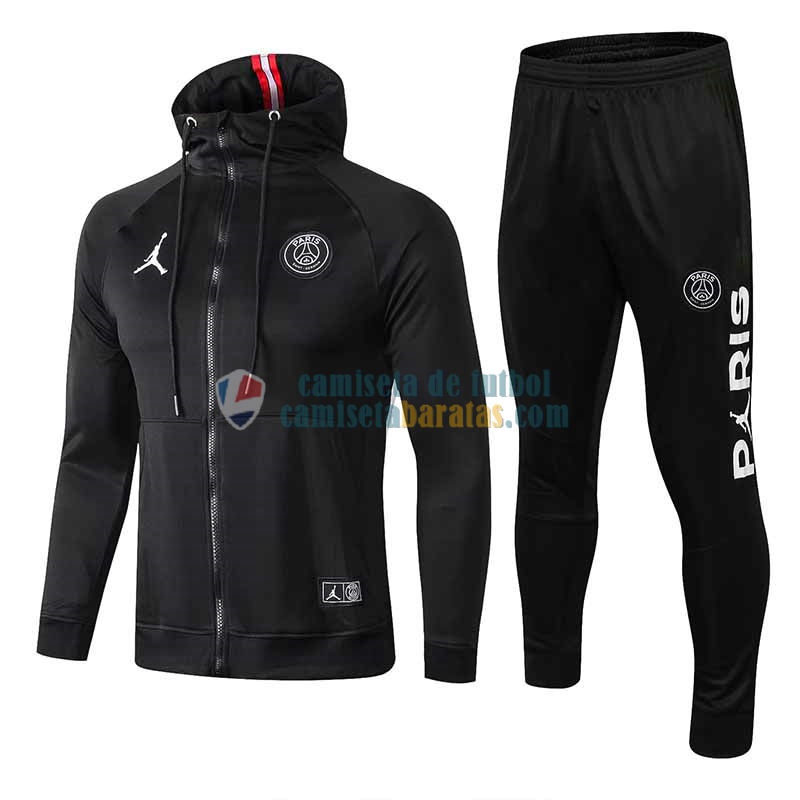 PSG x Jordan Chaqueta Capucha Black + Pantalon 2019-2020 PSG x Jordan Chaqueta Capucha Black + Pantalon 2019-2020